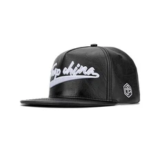 Gorra de cuir personalitzada de 5 panells TCAP Gorra snapback amb brodat en 3D